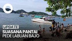 Video Suasana Pantai Pede Labuan Bajo Ramai Pengunjung saat Natal