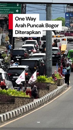 Video Simpang Gadog Ramai Lancar, One Way Arah Puncak Diterapkan