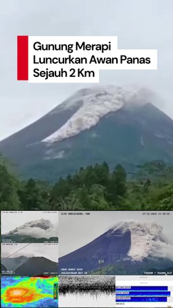 Video: Gunung Merapi Erupsi Sejauh 2 Km, Wisatawan Diminta Waspada