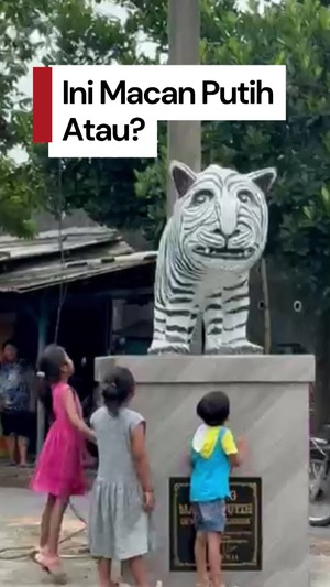 Video: Heboh Patung Macan Gemoy di Kediri Jadi Rebutan Selfie!
