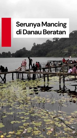 Video Keseruan Libur Natal di Bedugul: Danau Beratan Dipenuhi Pemancing