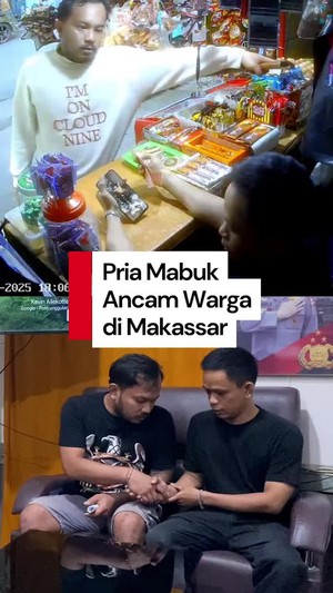 Video Detik-detik Pria Mabuk Bawa Parang Ancam Pemilik Toko Kelontong