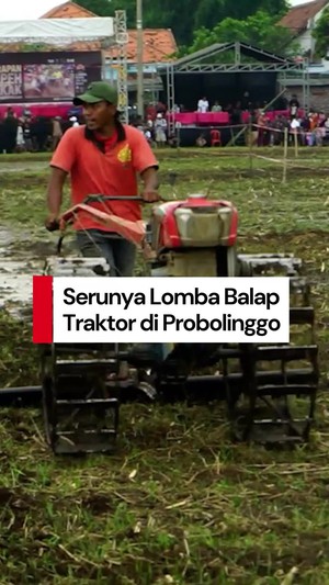 Video: Aksi Para Petani Ikuti Lomba Balap Traktor di Probolinggo