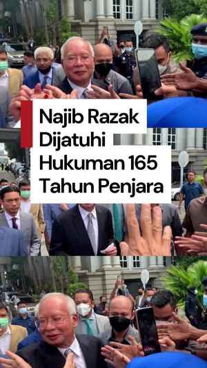 Video: Eks PM Malaysia Najib Razak Dijatuhi Hukuman Total 165 Tahun Penjara