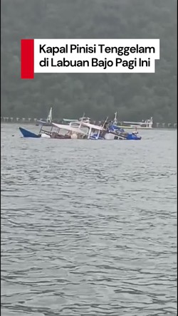 Video: Lagi, Kapal Pinisi Tenggelam di Labuan Bajo Pagi Ini