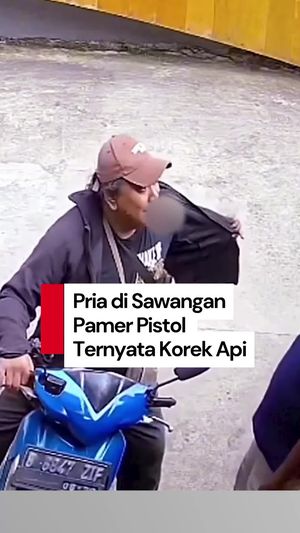 Video Viral Pria di Sawangan Pamer Pistol Ternyata Korek Api