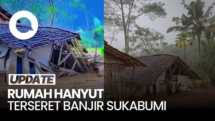 Video Rumah Warga Roboh dan Hanyut Terseret Banjir Sukabumi 