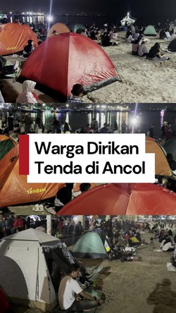 Video Sambut Tahun Baru, Warga Ramai-ramai Camping di Pantai Ancol