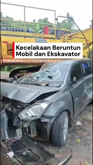 Video: Kecelakaan Beruntun Libatkan Ekskavator dan Mobil di Jonggol Bogor