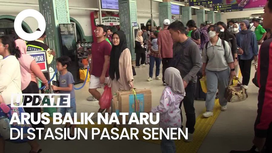 Video: Arus Balik Libur Nataru, Stasiun Pasar Senen Dipadati Penumpang