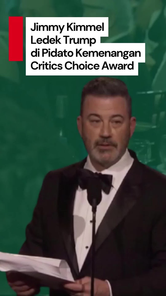 Video Ledekan Jimmy Kimmel ke Trump Usai Menang Critics Choice Awards