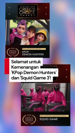 Video: KPop Demon Hunters dan Squid Game 3 Menang Critics Choice Awards