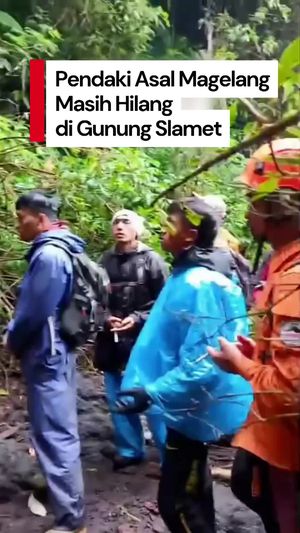Video Upaya Tim SAR Cari Pendaki Asal Magelang yang Hilang di Gunung Slamet