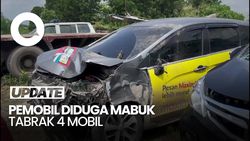 Video: Pemobil Diduga Mabuk Tabrak 4 Mobil di Palembang 