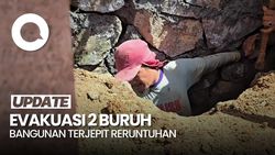 Video Evakuasi 2 Pekerja Bangunan di Sukabumi Terjepit Runtuhan Pondasi