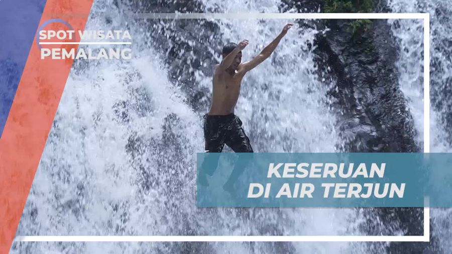 Berenang dan Bermain Air di Kolam Bawah Air Terjun Maratangga, Pemalang