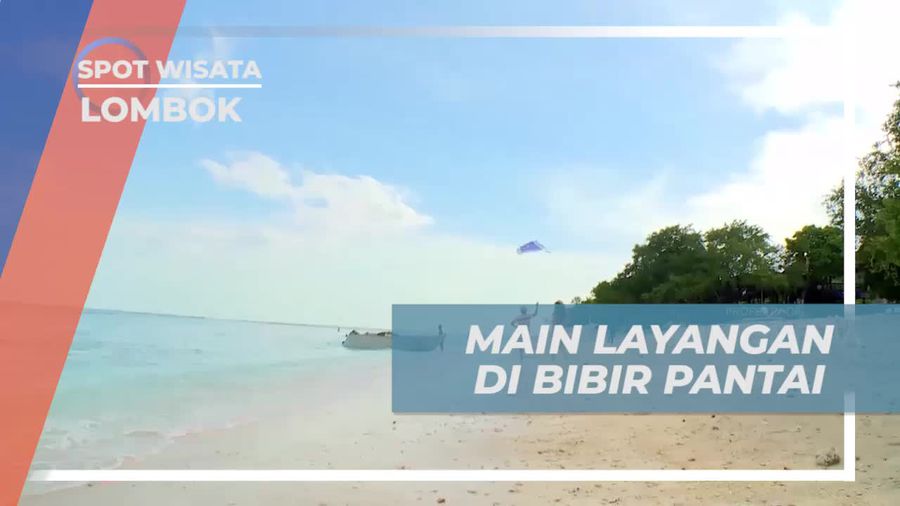 Menerbangkan Layangan di Pantai Gili Trawangan Lombok