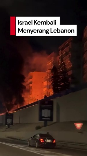 Video Serangan Israel Guncang Area Jalanan Bandara di Beirut