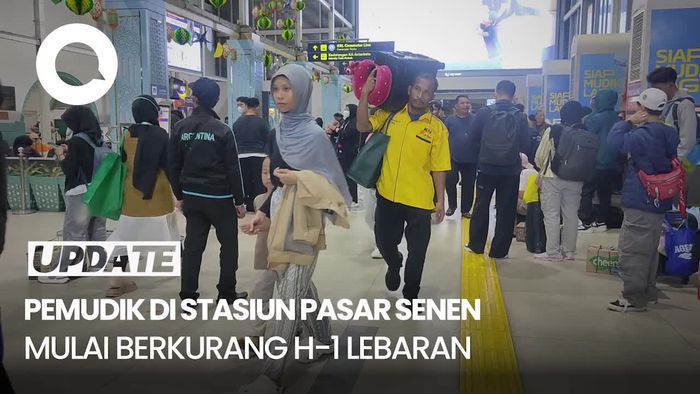 Video: Jumlah Pemudik di Stasiun Pasar Senen Berkurang H-1 Lebaran