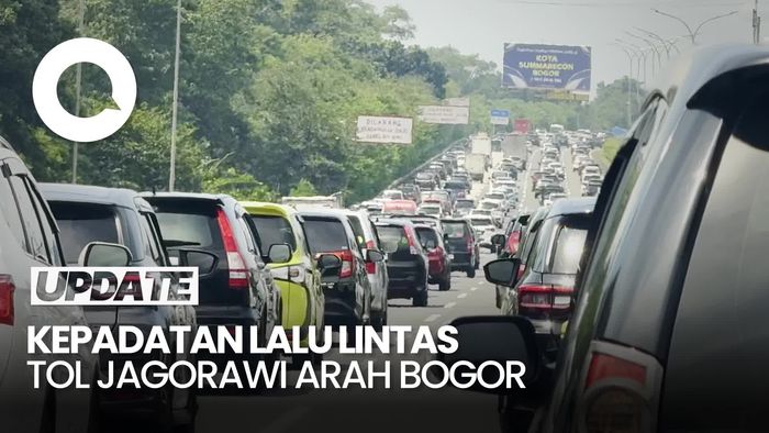 Video H+2 Lebaran 2026, Lalin Tol Jagorawi Arah Puncak Bogor Padat Merayap
