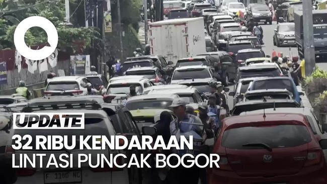 Video 32 Ribu Kendaraan Lintasi Kawasan Puncak Bogor di H+7 Lebaran