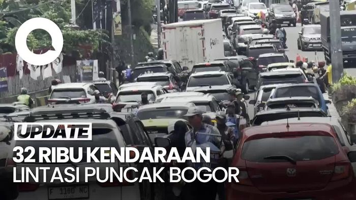 Video 32 Ribu Kendaraan Lintasi Kawasan Puncak Bogor di H+7 Lebaran