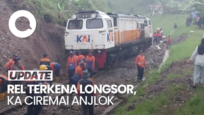 Video: Kesaksian Masinis saat KA Ciremai Anjlok gegara Rel Terkena Longsor