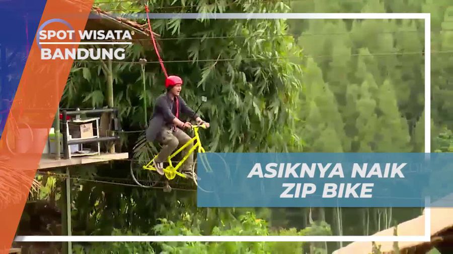 Bergoyang Asyik Naik Zip Bike di The Lodge Maribaya, Bandung
