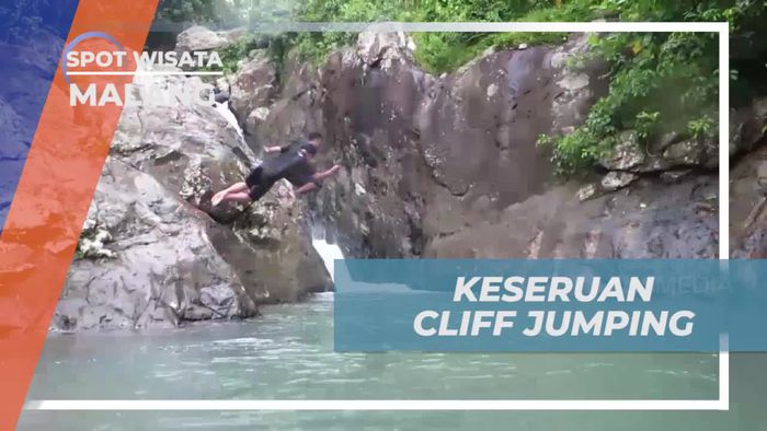 Keseruan Menyelam di Kolam Alami Air Terjun Banyu Anjlok, Malang