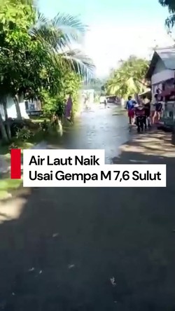 Video: Momen Warga Pulau Lembeh Sulut Panik saat Air Laut Pasang Usai Gempa M 7,6