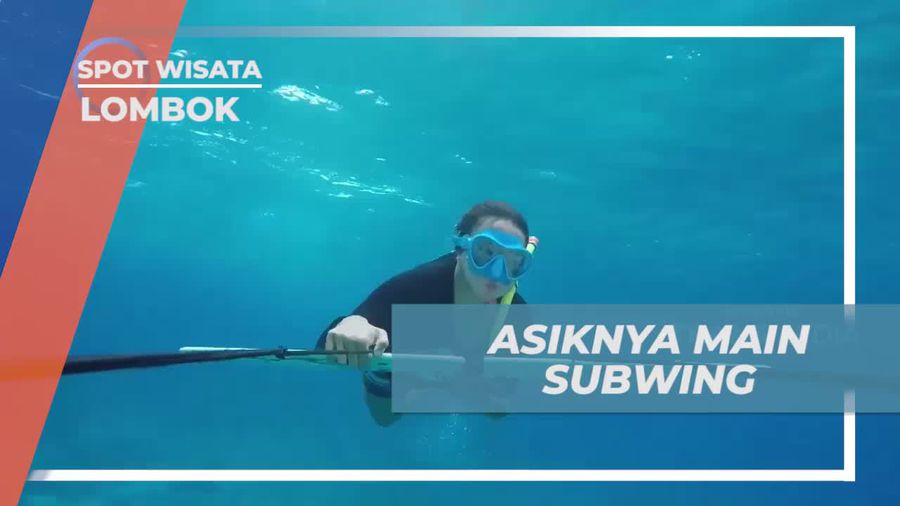 Asyiknya Main Subwing di Pantai Gili Air, Lombok