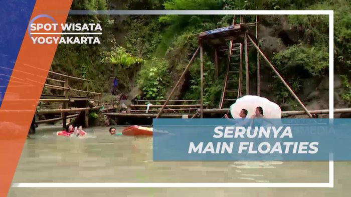 Bermain dan Seru-seruan dengan Floaties di Air Terjun Kedung Pedut, Yogyakarta