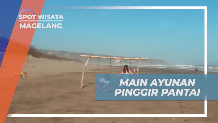 Bermain Ayunan Seru di Pantai Gowa Cemara, Magelang