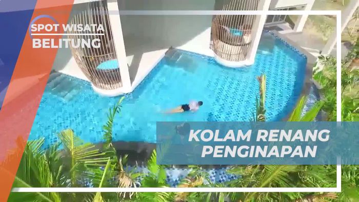 Berenang dan Menikmati Kolam Penginapan di Belitung