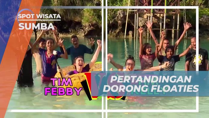 Mengikuti Lomba Seru Dorong Floaties di Danau Weekuri Sumba