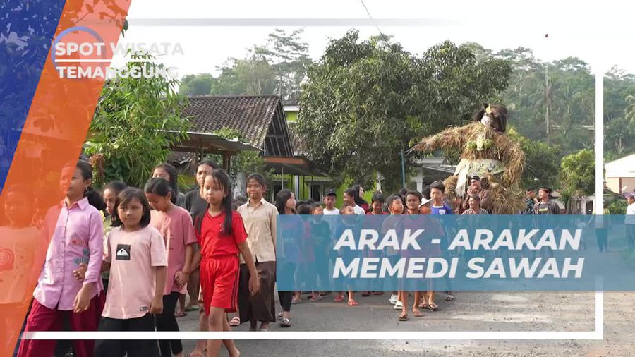 Mengarak Patung Memedi Sawah Bersama Warga di Temanggung