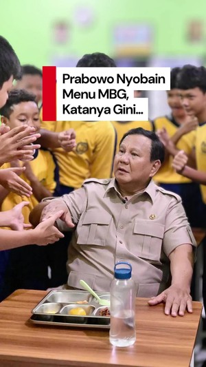 Video Review Prabowo Setelah Nyoba Menu MBG: Nasi Pulen, Orek Tempe Enak!