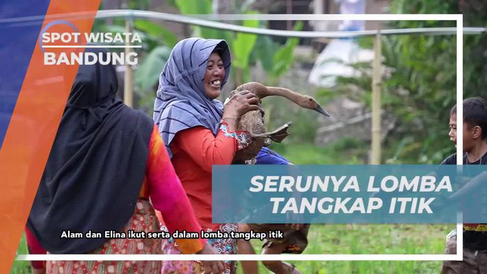 Bergembira dalam Lomba Tangkap Itik di Desa Lamajang, Bandung
