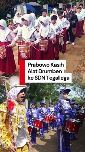 Video: Prabowo Kirim Alat Drumben ke Sekolah yang Viral Latihan Pakai Kaleng