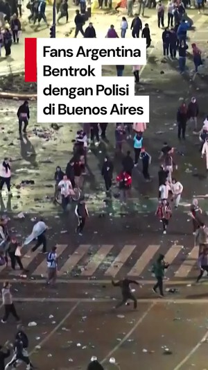 Video: Argentina Gagal Juara Piala Dunia, Fansnya Rusuh di Buenos Aires