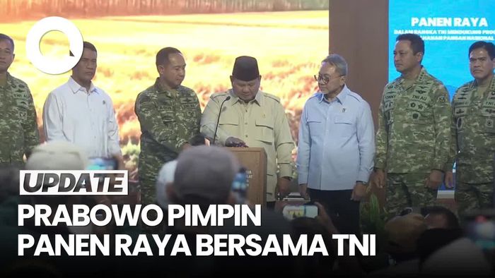 Video: Prabowo Pimpin Panen Raya Bersama TNI Serentak di 43 Titik 