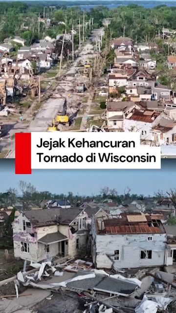 Video: Rekaman Jejak Kehancuran Tornado di Wisconsin AS dari Lensa Drone