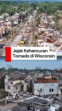 Video: Rekaman Jejak Kehancuran Tornado di Wisconsin AS dari Lensa Drone