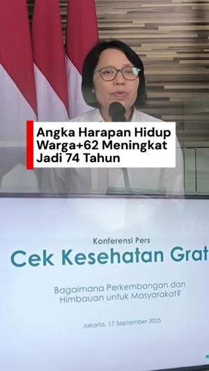 Video Kemenkes soal Usia Harapan Hidup Warga RI: Naik dari 72 Tahun Jadi 74 Tahun