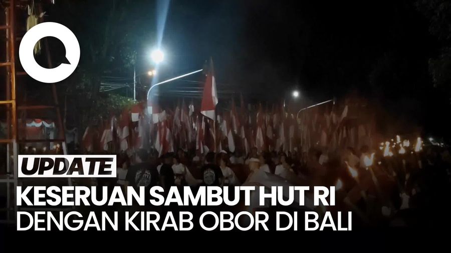 Video Kirab Obor-Alunan Baleganjur Sambut HUT RI di Badung