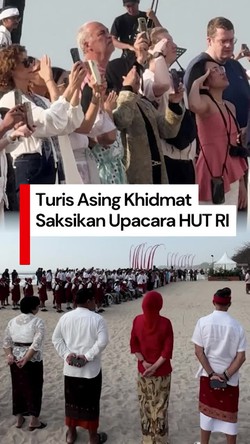 Video: Momen WNA Ikut Khidmat Saksikan Upacara HUT RI di Bali