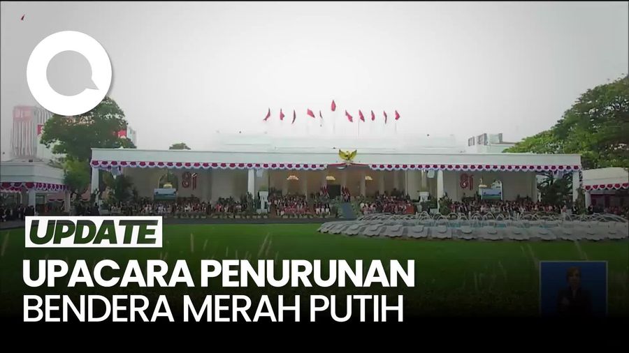 Video Upacara Penurunan Bendera Sang Merah Putih Dipimpin Prabowo