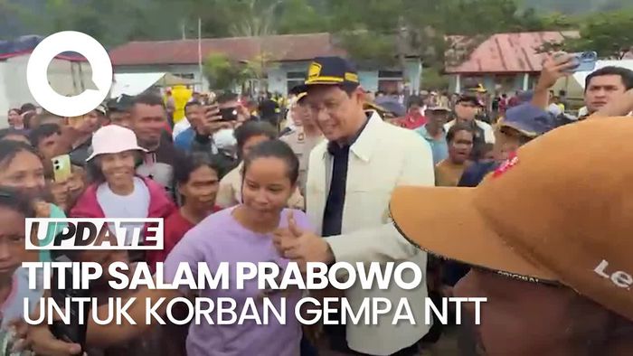 Video Purbaya Sampaikan Salam Prabowo saat Kunjungi Korban Gempa NTT