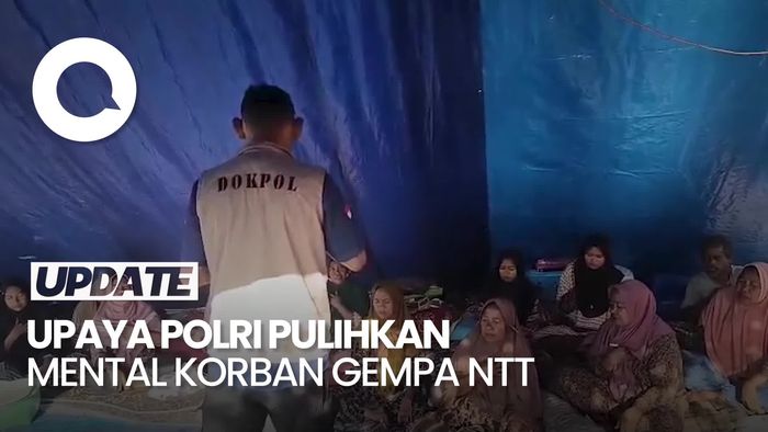  Video Polisi Beri Terapi Psikologis ke Pengungsi Gempa NTT di Ngada