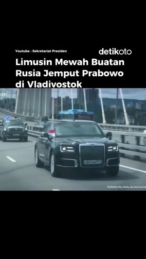 Video Limusin Mewah Buatan Rusia Jemput Prabowo di Vladivostok